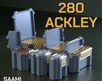 Digital STL file 280 Ackley Ammo Box, 3D Printable SBOX Ammunition Storage, 280 AI