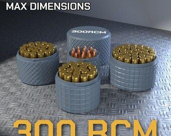 Digital STL file .300 RCM Ammo Box, 3D Printable CBOX Ammunition Storage