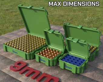Digital STL file 9mm Ammo Box, 3D Printable ABOX Ammunition Storage