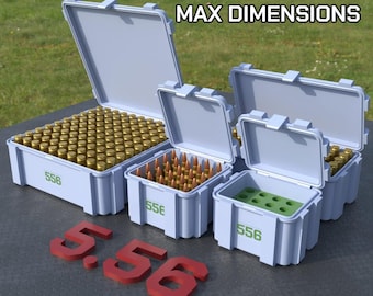 Digital STL file 5.56 Ammo Box, 3D Printable ABOX Ammunition Storage, 556 NATO