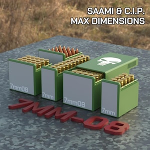 Digital STL file 7mm-08 Remington Ammo Box, 3D Printable BBOX Ammunition Storage