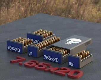 Digital STL file BBOX Ammo box 32 French ammunition storage ammo crate 7.65×20mm Long