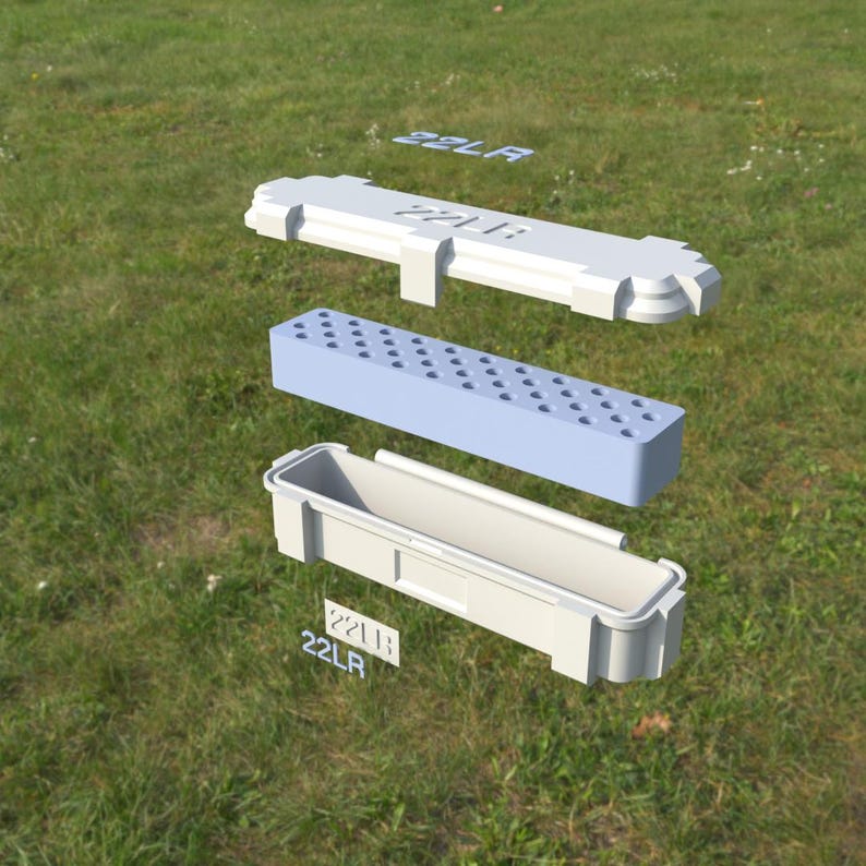 Plik cyfrowy STL 22 LR Ammo Box, drukowany w 3D schowek na amunicję ABOX, 22 Long Rifle zdjęcie 5