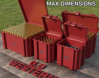 Digital STL file 6.8 Western Ammo Box, 3D Printable ABOX Ammunition Storage