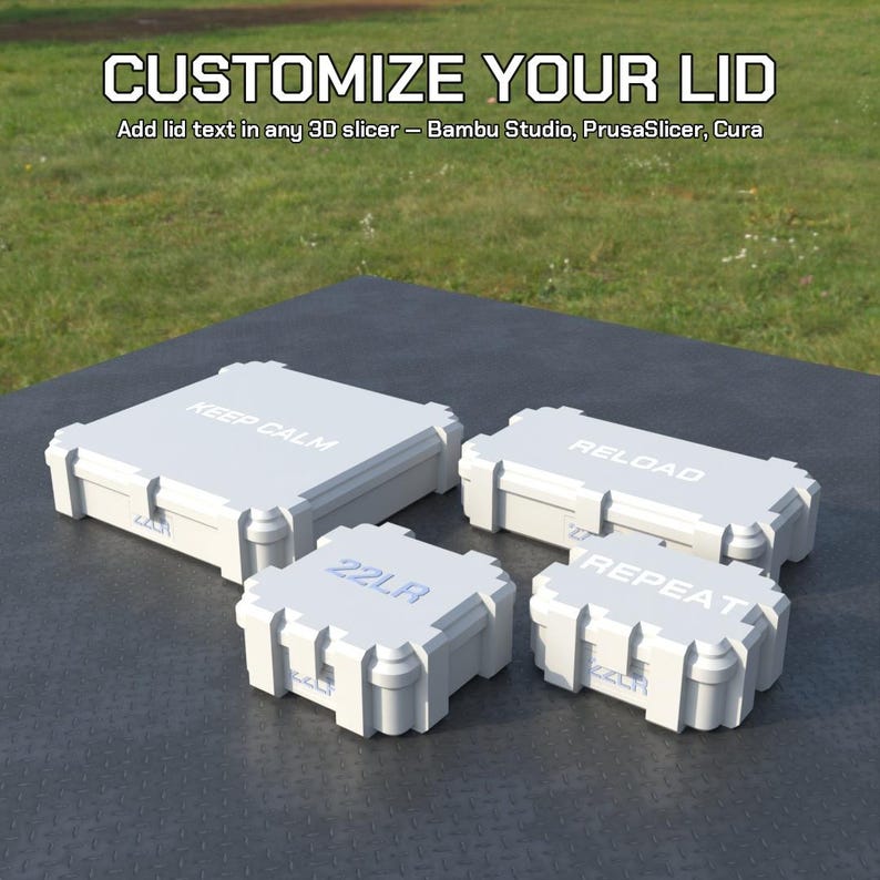 Plik cyfrowy STL 22 LR Ammo Box, drukowany w 3D schowek na amunicję ABOX, 22 Long Rifle zdjęcie 3