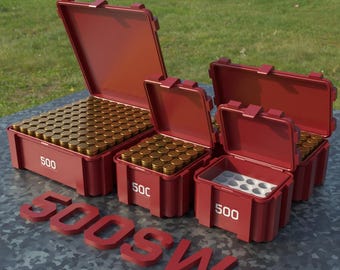 Digital STL file ABOX Ammo box 500 S&W Magnum ammunition storage ammo crate 500sw