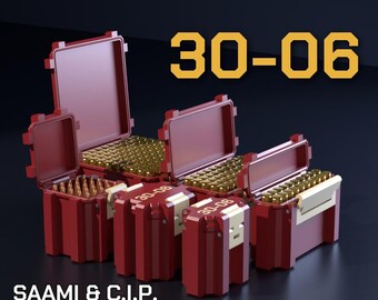 Digital STL file 30-06 Sprg Ammo Box, 3D Printable SBOX Ammunition Storage, 30-06 Springfield
