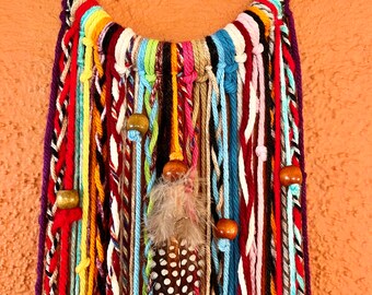 Bohemian Wall Hanging, Fiber Wall Decor