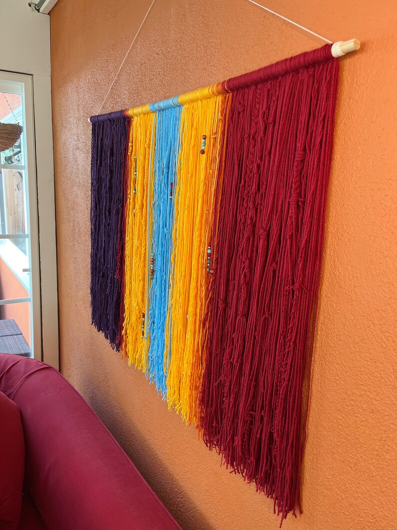 Image showcasing Fiber Wall Decor, Bohemian Wall Art - Etsy