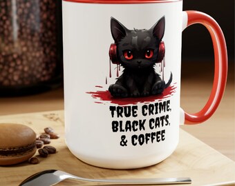 Black Cat True Crime Coffee Mugs