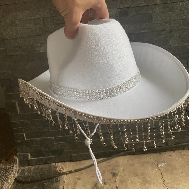 Rhinestone Studded Denim Cowboy Hat - Denim Collection