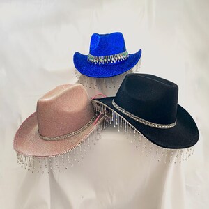 Cowgirlhoeden western thema vrijgezellenfeest verkleedpartij damesfestival Cowboy kostuumaccessoires dames cowboyhoed met pailletten western