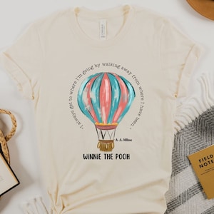 Winnie the Pooh Quote Shirt with Charming Hot Air Balloon Design