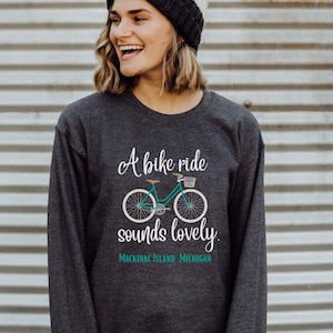 Mackinac Island Bicycle Sweatshirt: Michigan Upper Peninsula Crewneck