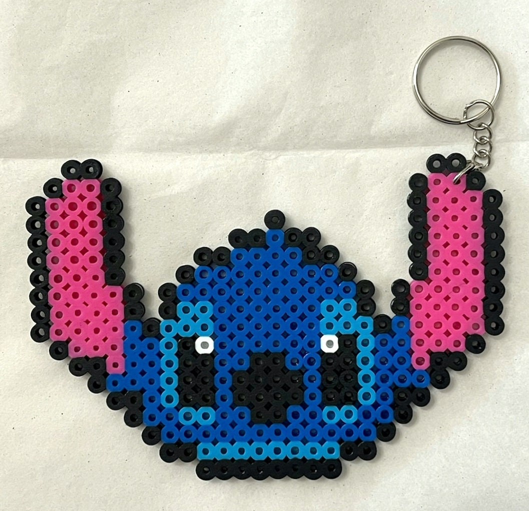 Lilo and Stitch stitch Perler Bead Pixel Art Keychains Etsy