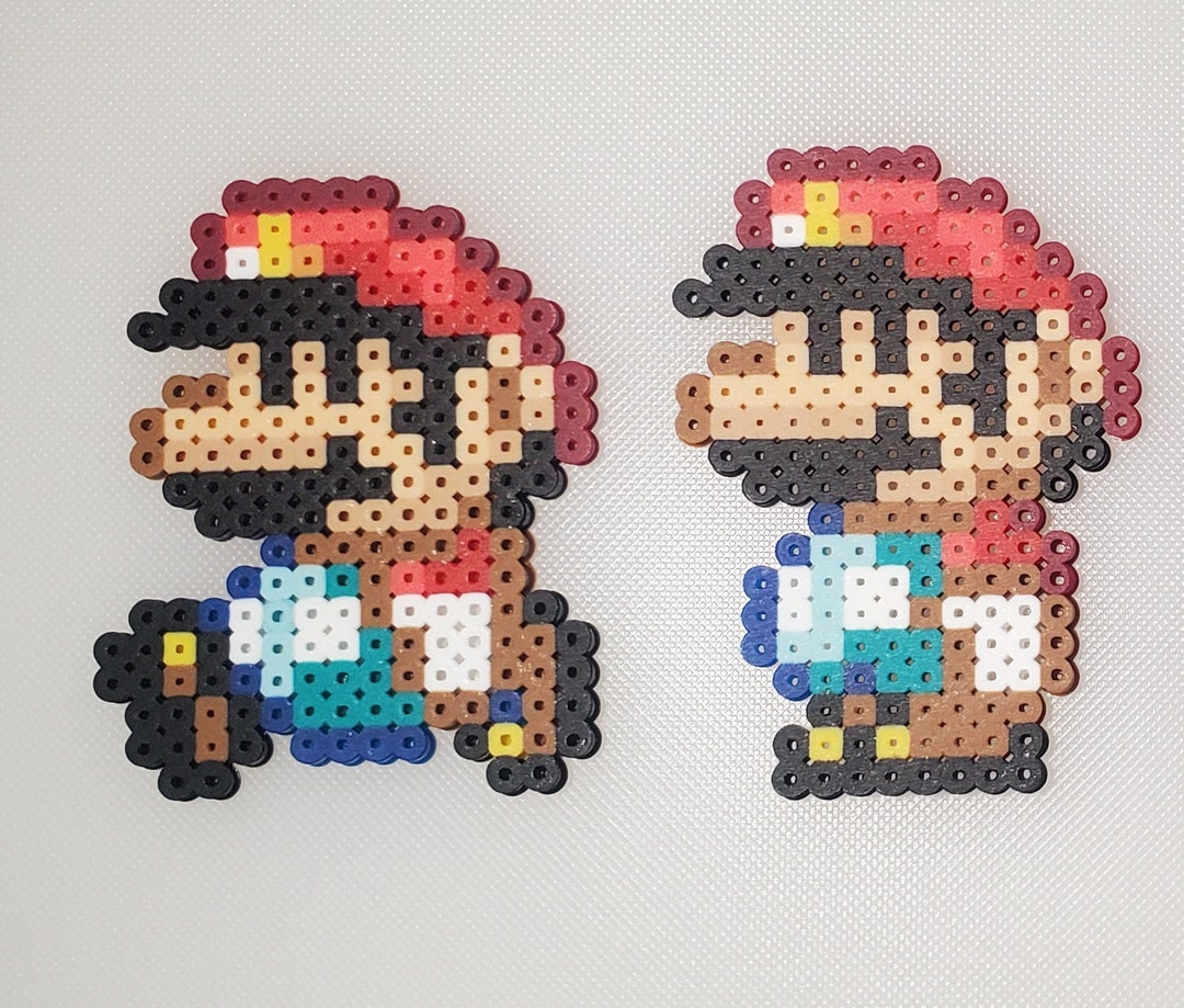 2 Super Mario Bros Perler Bead Pixel Art Keychains - Etsy