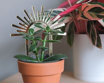 Sun Crown Golden Trellis - Houseplant Accessories and Décor - Acrylic Plant Stakes - Plant Lover Gift Idea