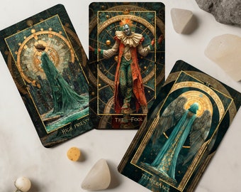 Baraja de tarot, cartas de tarot con guía, cartas de tarot independientes, baraja de cartas de tarot para principiantes única, bonita baraja de oráculo, bordes de lámina dorada