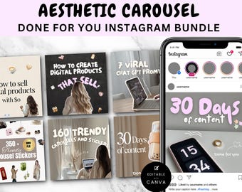 Cozy Instagram Carousel Templates - MRR PLR Digital Products - Perfect for Social Media Growth - Easy to Use, PLR