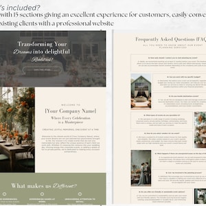 Event Planner Canva Website Template, Events Manager Landing Page Design, Professional Canva Web Template for Party Planners image 5