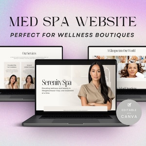 Wellness Med Spa Canva Website Template | Skin Care or Spa Business, Beauty Salon Landing Page, Dermatologist and Estheticians