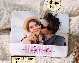 Wifey Vibes Ornament, Couple Ornament Gift, Photo Ornament For Wife, Custom Gift Ornament