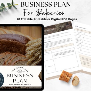 Bäckerei Business Plan Vorlage, Professioneller Koch Geschäftsplan, bearbeitbar in Canva. Geschäft druckbare