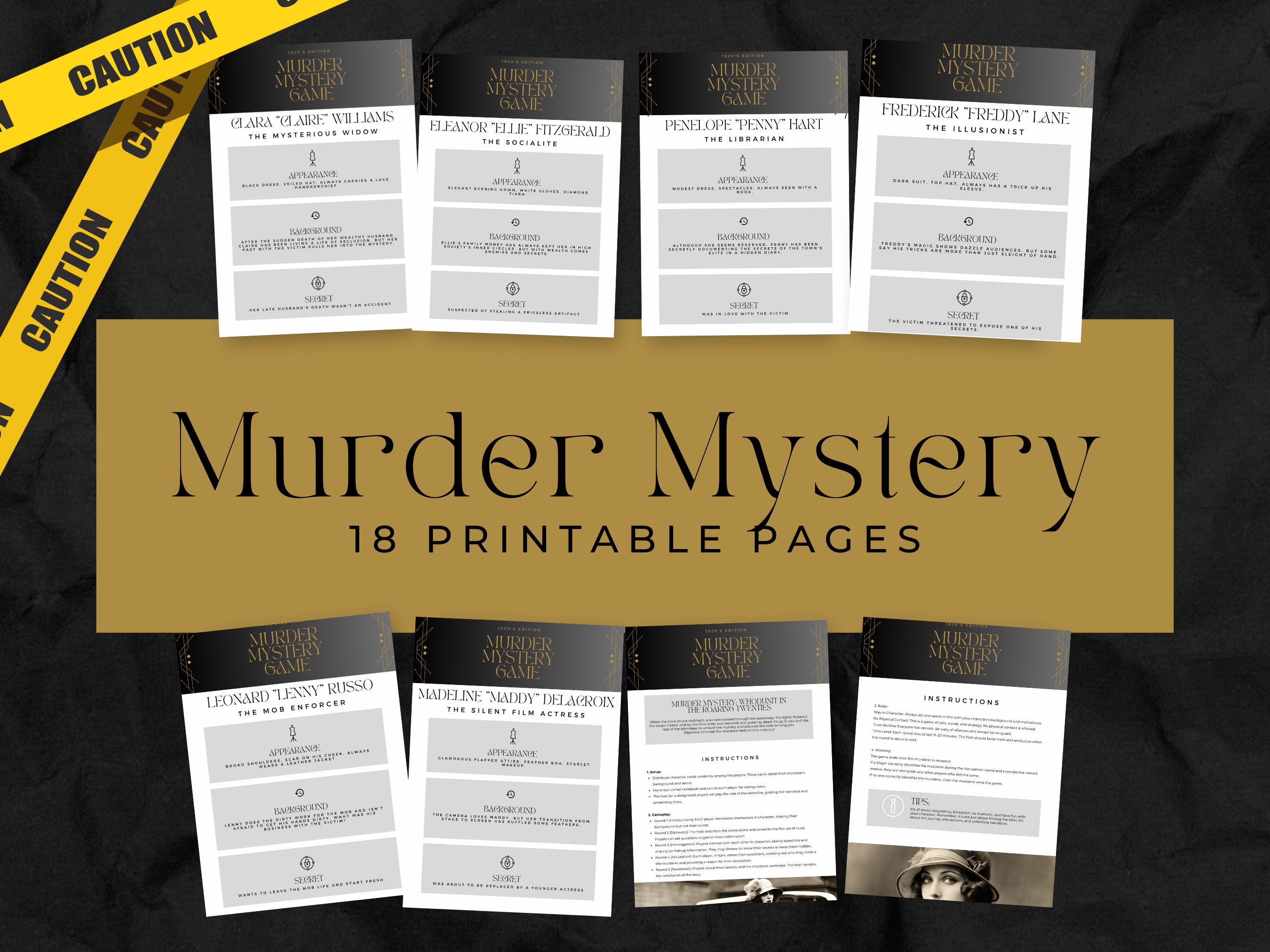 Murder Mystery Printable Game Perfect for Game Night - Etsy