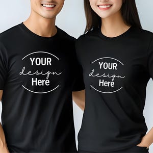 Gildan 5000 Couples Matching T-shirt Mocks, Print on Demand Mock Ups ...