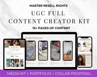 UGC Media Kit Portfolio, Ultimate Creator Toolkit, UGC Portfolio and Email template, UGC Contract Template, Done for You, plr