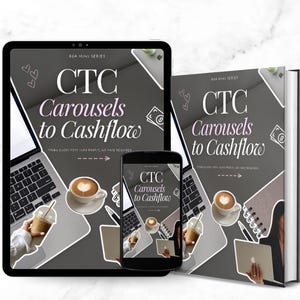 Carousels to Cashflow Course Aesthetic Instagram Templates - MRR PLR Digital Products - Perfect for Social Media Growth - Easy to Use, PLR