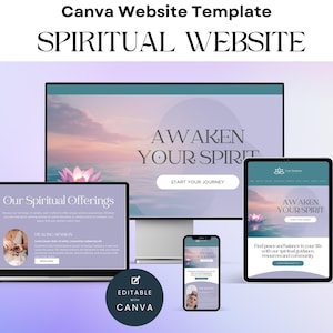 Spirituelle Therapie Heiler Canva One Page Website Landing Page, Professionelle Vorlage für Physische Unternehmer. Kristalltherapie-Verkäufe