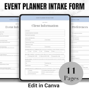 Editable Event Planner Questionnaire - Customizable Client Intake Form - Event Management Tool - Party Planning