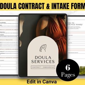 Postpartum Doula Client Intake Forms - Editable Pregnancy Support - Printable - New Client Onboarding - Doula Templates