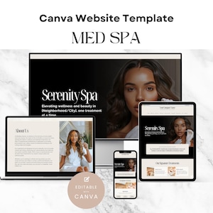 Black Med Spa Canva-websitesjabloon | Huidverzorgings- of spabedrijf, bestemmingspagina schoonheidssalon voor wimperkunstenaars, dermatologen en schoonheidsspecialisten