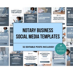 Notary Social Media Post Templates, Editable Instagram Flyers, Notary Marketing Bundle, Loan Signing Agent Content, Facebook Post Templates