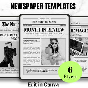 ビジネス立ち上げのための新聞テンプレート、編集可能なCanvaアナウンス、カスタマイズ可能な大型新聞デザイン