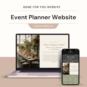 Modelo de site Canva de negócios para planejador de eventos, design de página de destino do gerente de eventos, modelo de web profissional para planejadores de festas