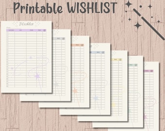 Wishlist Printable To Buy List Holiday Shopping List Christmas Wishlist Birthday Shopping Wishlist Template Gifts for Me Instant Download