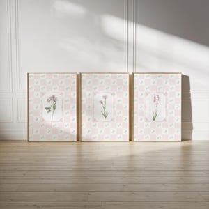 Love Shack Fancy inspired | Coquette room decor | Nancy Meyers aesthetic | Vintage botanical set of 3 | Instant download digital print