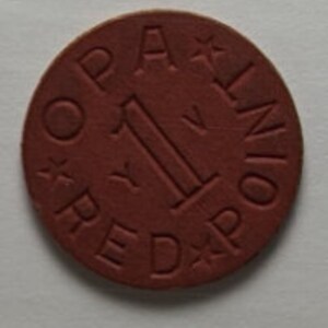 WWII Meat Rations and Stamps, group of 24 tokens and 4 stamps