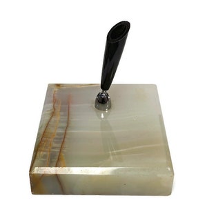 Vintage Beige Marble Pen Holder