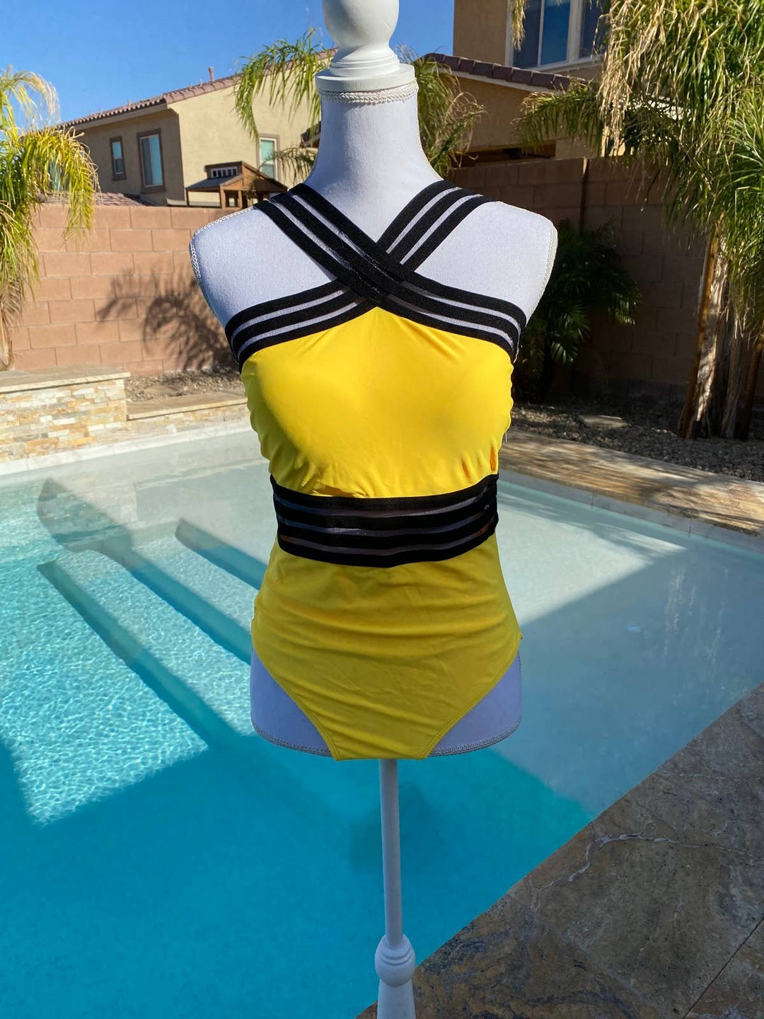 One Piece Swimwear Front Crossover Swimsuits Etsy
