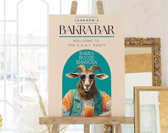 Punjabi Wedding Week Sign: Goat Meat Party, Bakra Jersey Night, Custom Sade Munde Da Viah, Printable PDF Board, Indian Sangeet, Jago, GM1