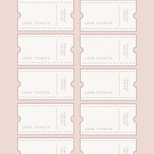 Boletos de aniversario de descarga instantánea / Cupones de amor / Regalo de San Valentín personalizable / Regalo de aniversario de descarga digital / Impresión en casa