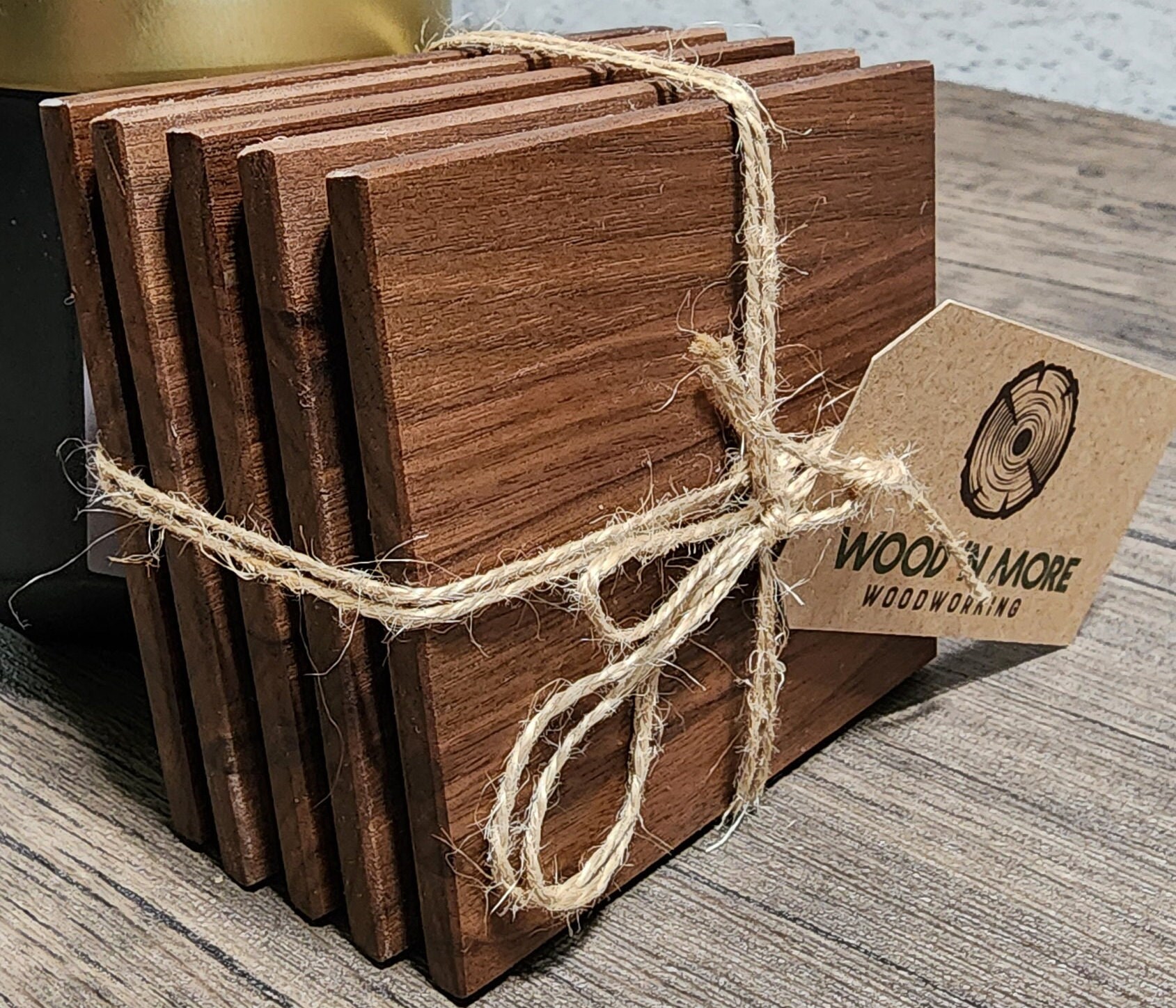 1-5 PCS Walnut Coasters with Holder Engraved Wooden Coasters,Personalized  Couples Anniversary,Custom Walnut Coaster,Personalized coaster