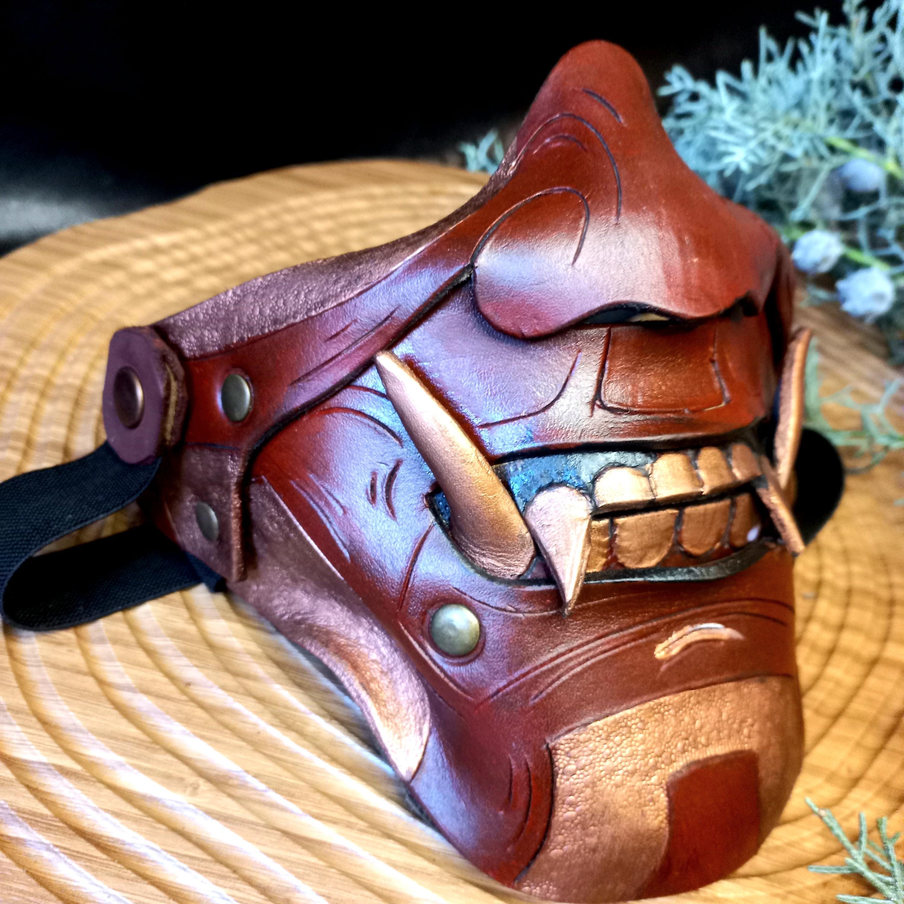 Realistic Samurai Armour,red Oni, Half Samurai Mask,special Face