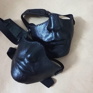 Black Motocycle Mask,Real Leather Mask,Retro Biker Mask,Cafe Racer Face Cover Mask,Bobber Dust Mask,Scrembler Mask Style Steampunk
