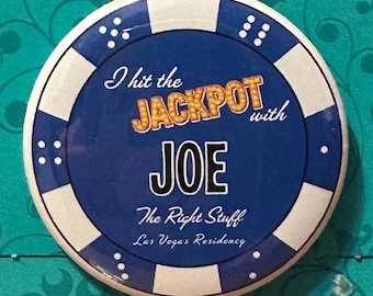 The Right Stuff Residency JACKPOT Poker Chip 2.25” Button/Pin, Keychain, or Magnet! NKOTB! Choose your favorite guy!