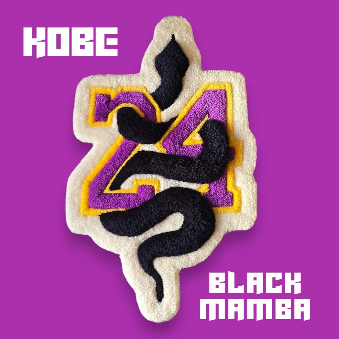 Kobe Bryant 3D Black Mamba • Handmade Tufted Rug / Wall Art • Anti-slip ...